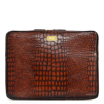 Smokey Finish File/Document Holder in Croco Textured Leather