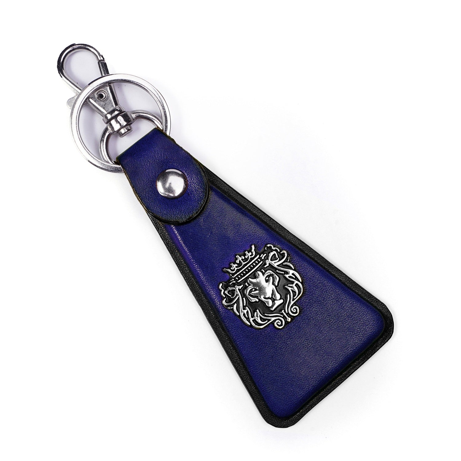 Blue Triangular Key-chain With Belt Loop Leather By Brune Bareskin