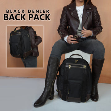 Light Weight Backpack with Combination of Black & Brown
