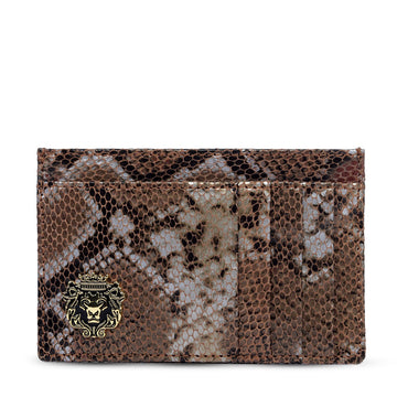 Prolonged Card Holder with Python Snake Skin Textured Leather
