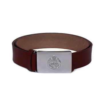 Police Uniform Belt in Genuine Cognac Leather (Without Buckle)