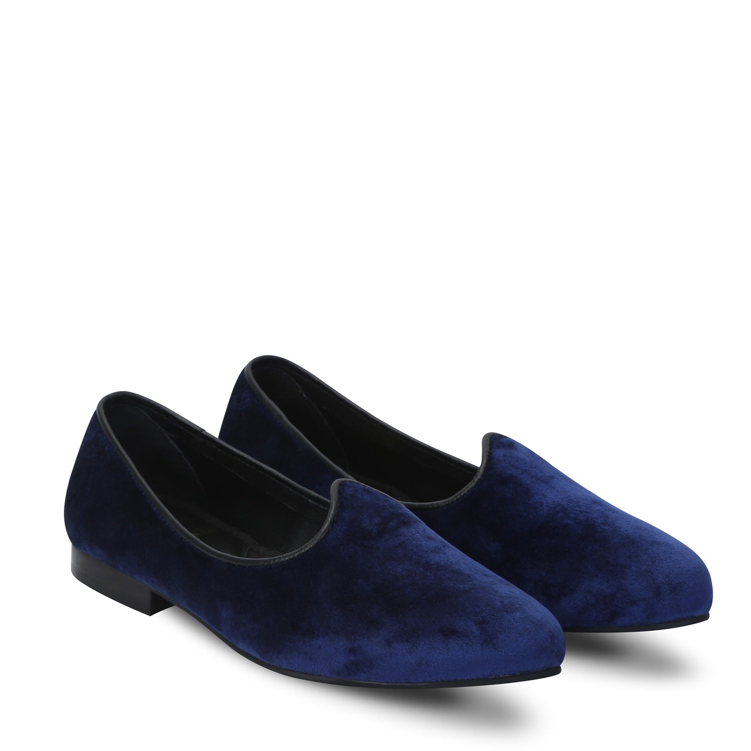 Navy Blue Italian Velvet Jalsa Jutti By Brune Bareskin