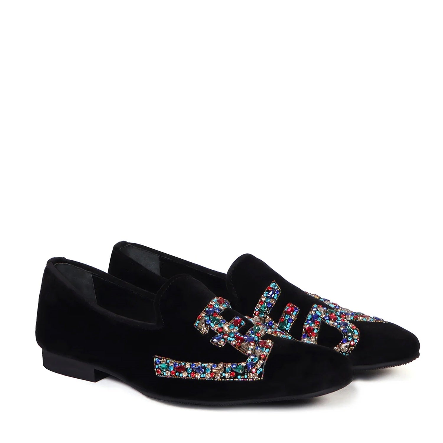 Men's Slip-On Shoes with Crystal Stones Multi-Color Mixed LEGEND Embel