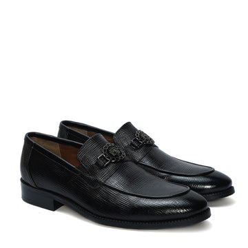 Black Saffiano Leather Loafer with 