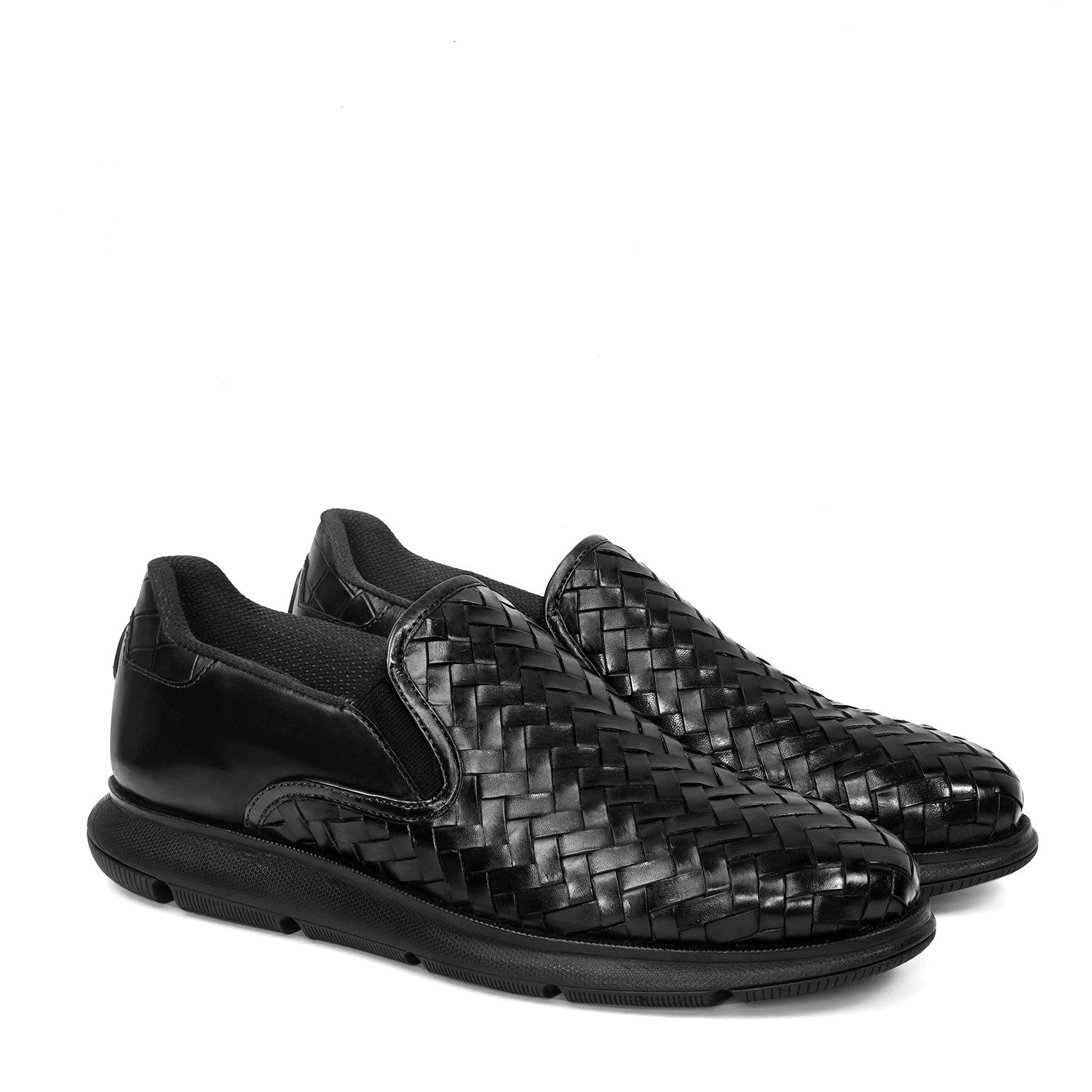 Black Weaved Sneaker with Extra Light Weight Ortholite Sole