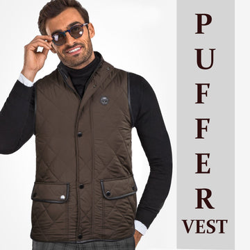 Warm & Stylish Dark Brown Puffer Vest