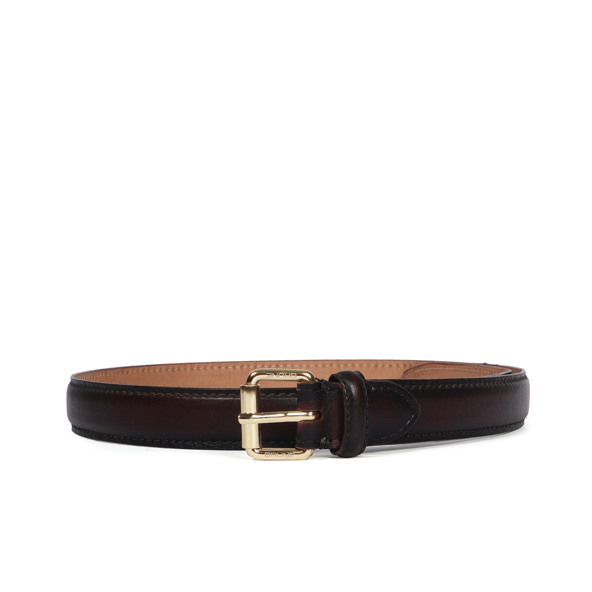 Leather Ladies Belt In Dark Brown - Main Image