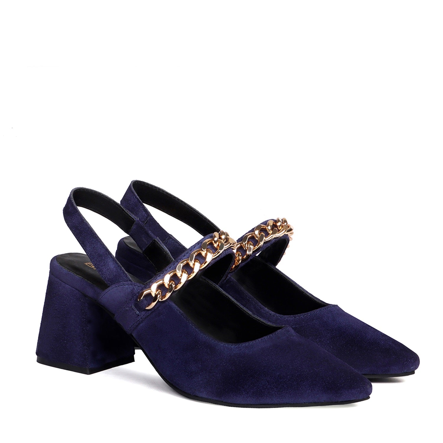 Low Heel Blue Ankle Strap Chic Sandals Beige Pointed Toe Slingback Blo