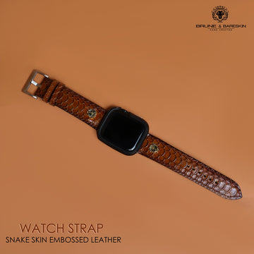 Apple Watch Strap With Snake Skin Embossed Leather