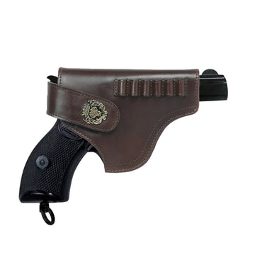 Dark Brown Leather Gun Cover with Bullets Holder (MTO)