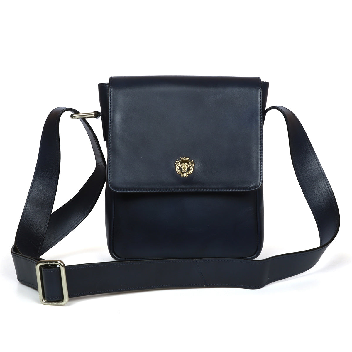 Buy online Navy Blue Textured Regular Sling Bag from bags for