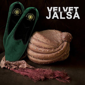 Green Italian Velvet Jalsa Jutti By Brune & Bareskin