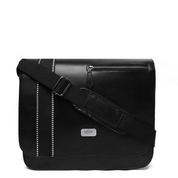 Lebanta | Black Leather Messenger Bag By Brune & Bareskin