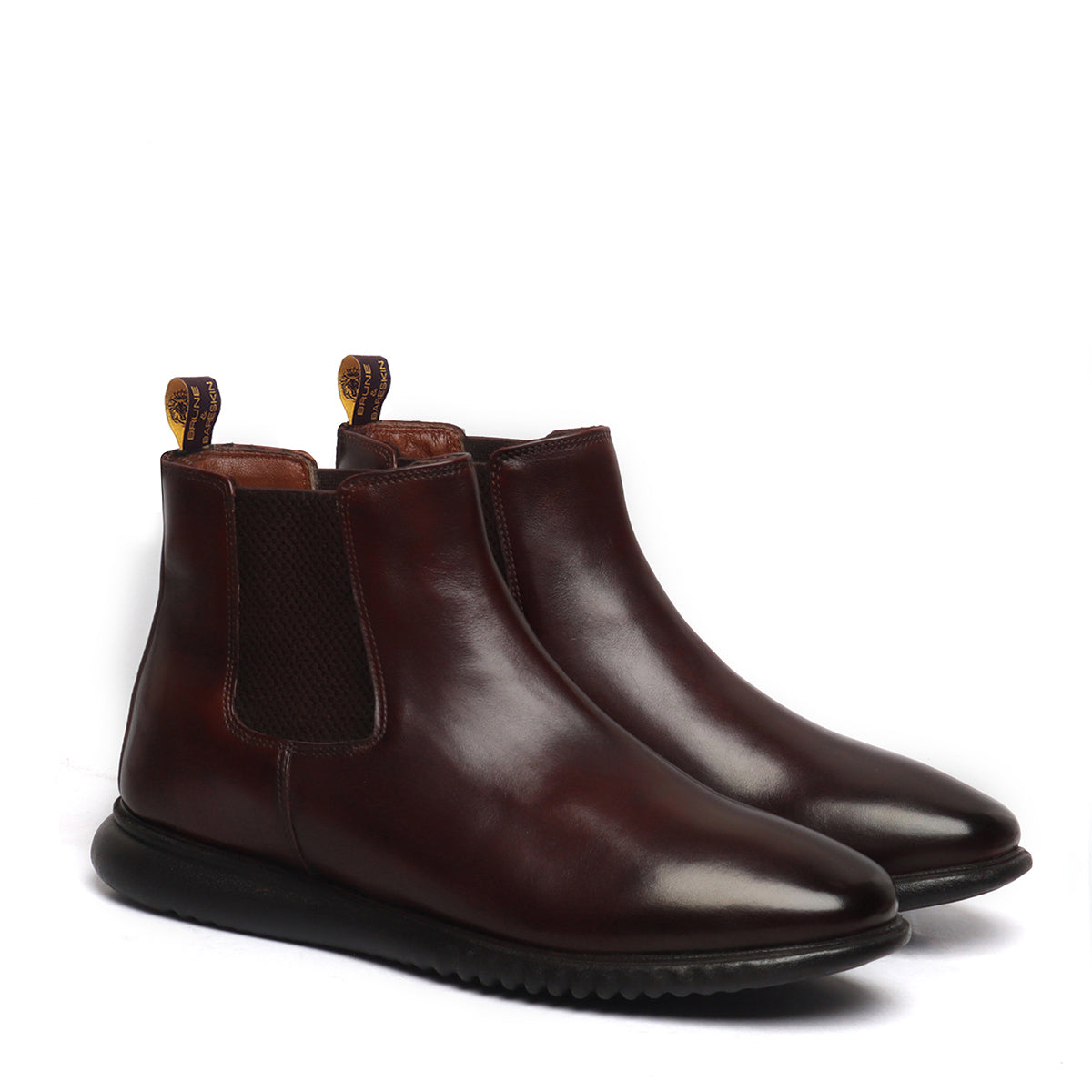 Light Weight Dark Brown Leather Chelsea Boot By Brune Bareskin