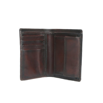 Brown Leather Two Fold Wallet With Coin Pocket & Multiple card Slots By Brune & Bareskin