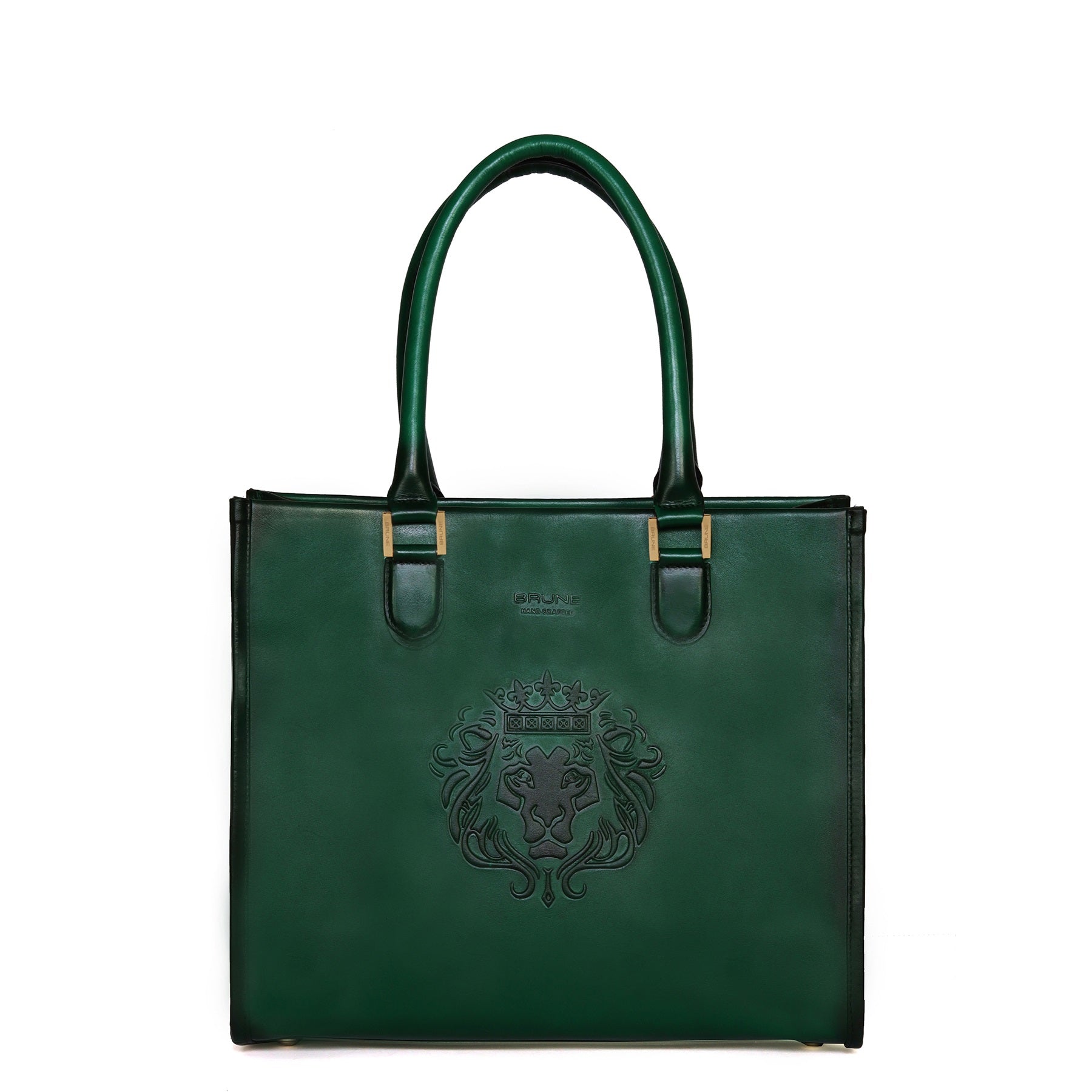 Green Leather Medium Size Hand Bag - Main Image