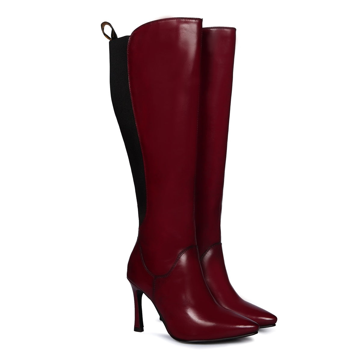 Knee Boots Wine Coloured Boots Ladies Boots Wine Colored Over The