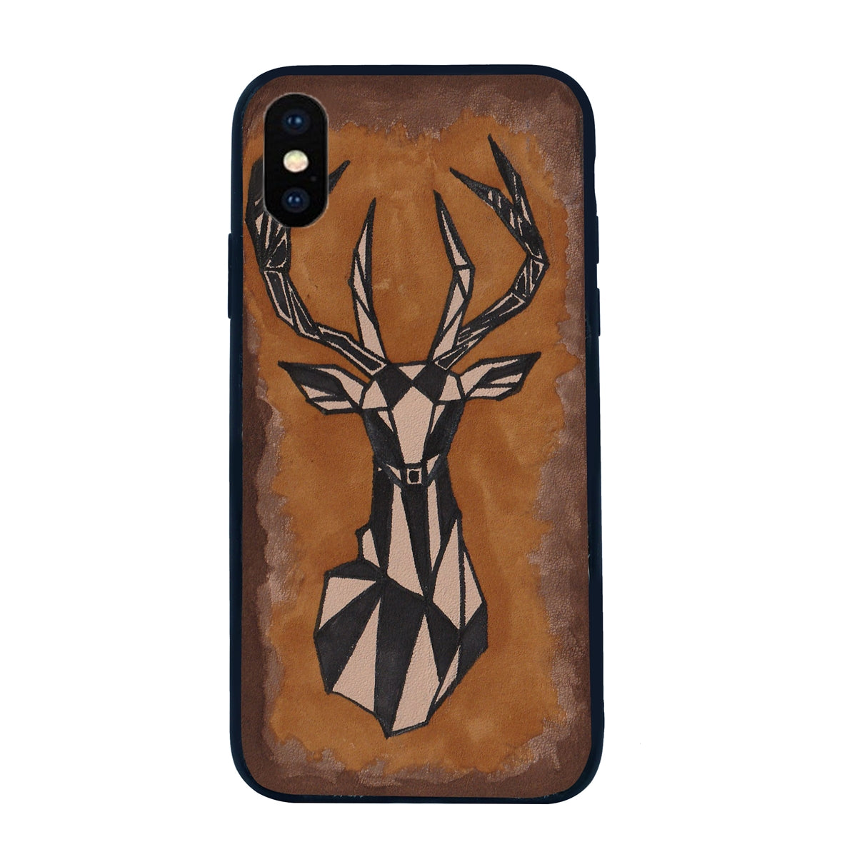 Hand Painted Deer Leather Mobile Cover by Brune Bareskin
