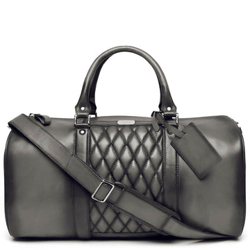 Brune & Bareskin Grey Color Genuine Leather Duffle Bag For Men