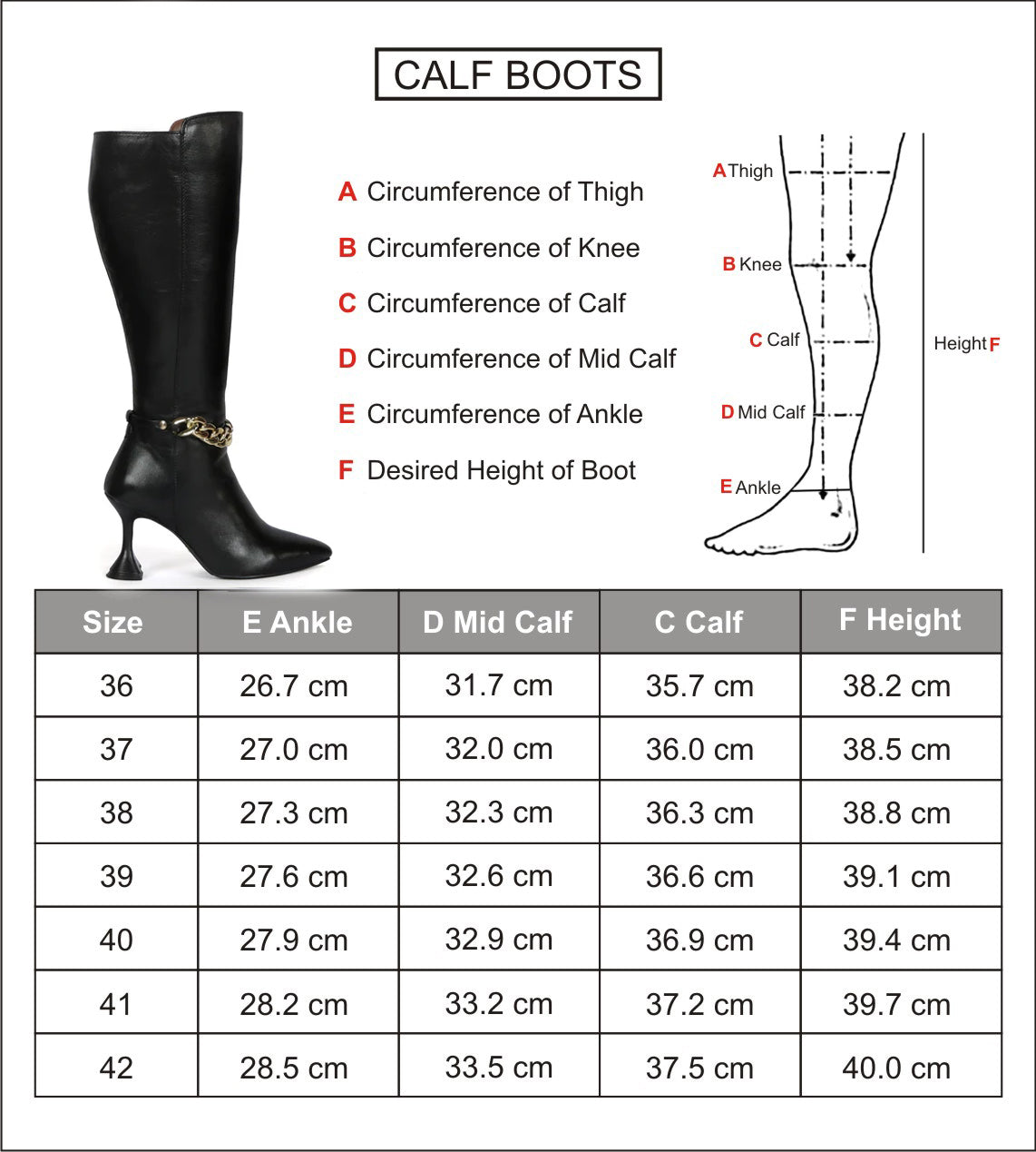 Black Pointed Toe Chain Accent Zip Closure Knee Heights
