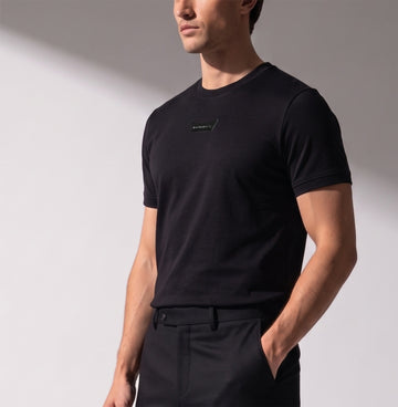 Bareskin Black Muscle Fit Round Neck T Shirt
