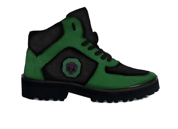 Customized Green and Black suede leather sneakers