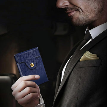 Blue Textured Leather Cigarette Case