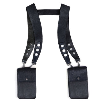 Double Shoulder Harness Side Bag in Stingray Leather