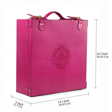 Pink Leather Handbag Case