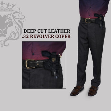 .32 Black Revolver Cover in Deep Cut Leather(MTO)
