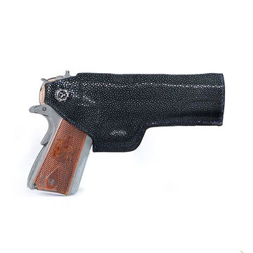 .45 Weapon Ammo cover With Bullet Holder in Sting Ray Leather(MTO)