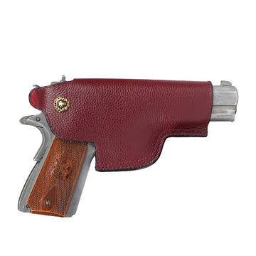 .45 Weapon Handgun Ammo cover Wine Textured Leather