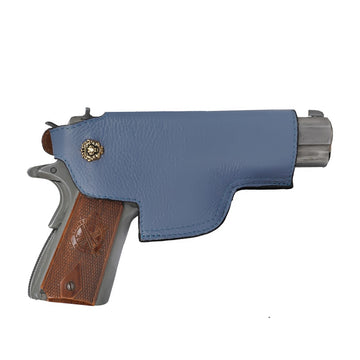 .45 Weapon Handgun Ammo cover Sky Blue Textured Leather