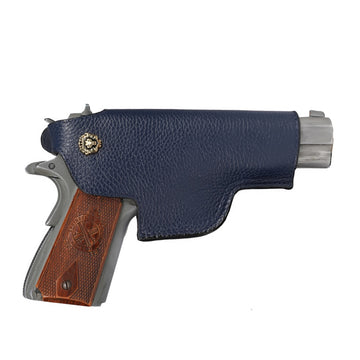 .45 Weapon Handgun Ammo cover Blue Textured Leather