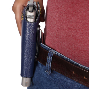 .45 Weapon Handgun Ammo cover Blue Textured Leather