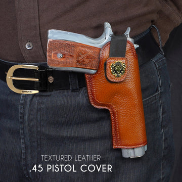.45 Weapon Handgun Ammo cover Tan Textured Leather (MTO)