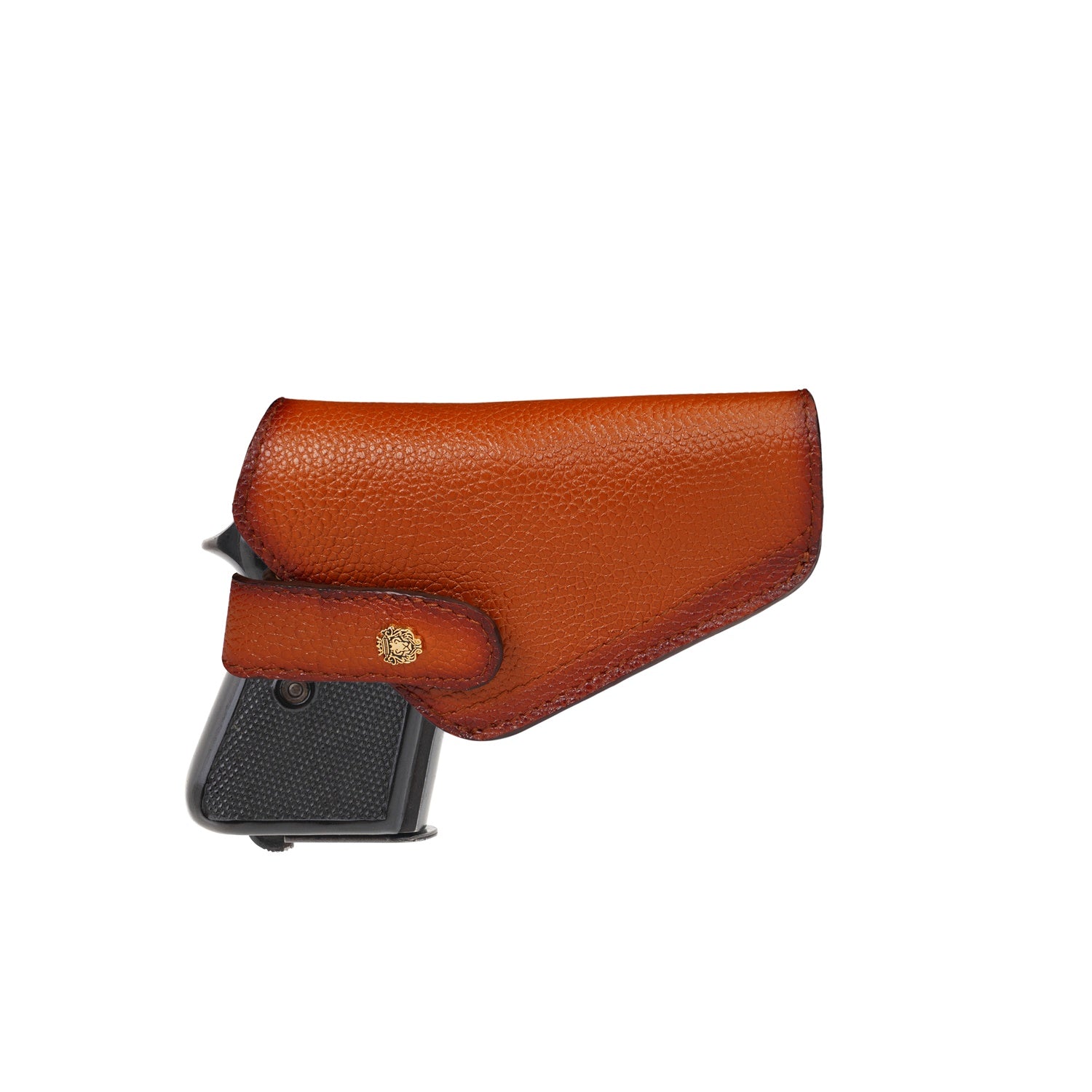 .25 Bore Pistol Handgun Tan Textured Leather Mini Lion Ammo cover (MTO)