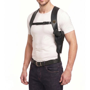 Shoulder Holsters .45 Pistol Cover in Black Genuine Leather(MTO)