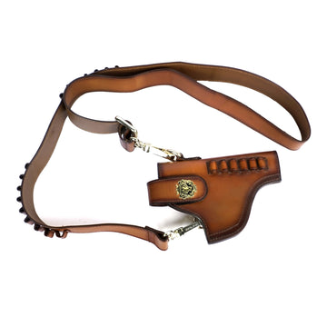 .32 Revolver Leather Cover With Bullets Holder Adjustable Strap Belt Loop