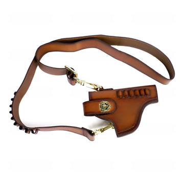 .32 Revolver Leather Cover With Bullets Holder Adjustable Strap Belt Loop