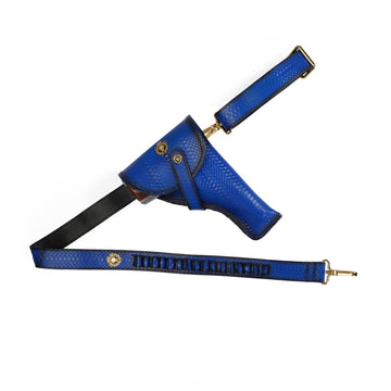 .45 Pistol Cross Body Blue Holster With 18 Bullet holding slot