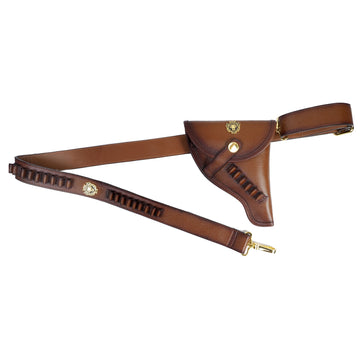 Gun & Bullets Holder Cover in Tan Textured Leather(MTO)