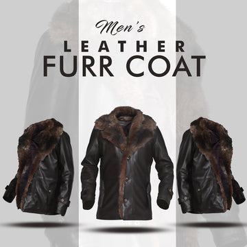 Dark Brown Furr Collar & Sleeves Leather Jacket By Brune & Bareskin
