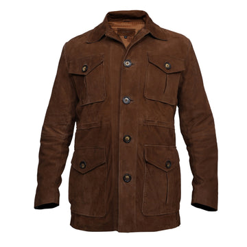 Safari Brown Goat Suede Leather Jacket