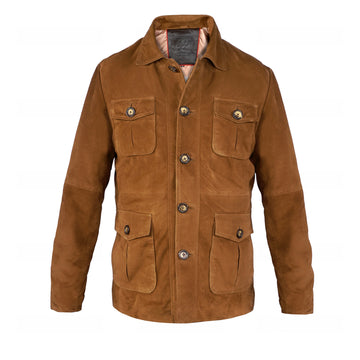 Safari Tan Goat Suede Leather Jacket
