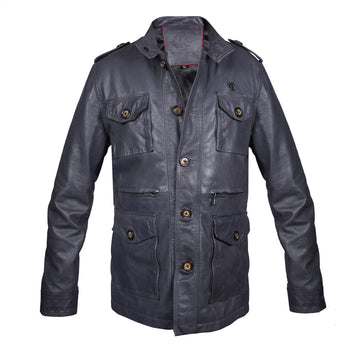 Field Jacket in Grey Leather