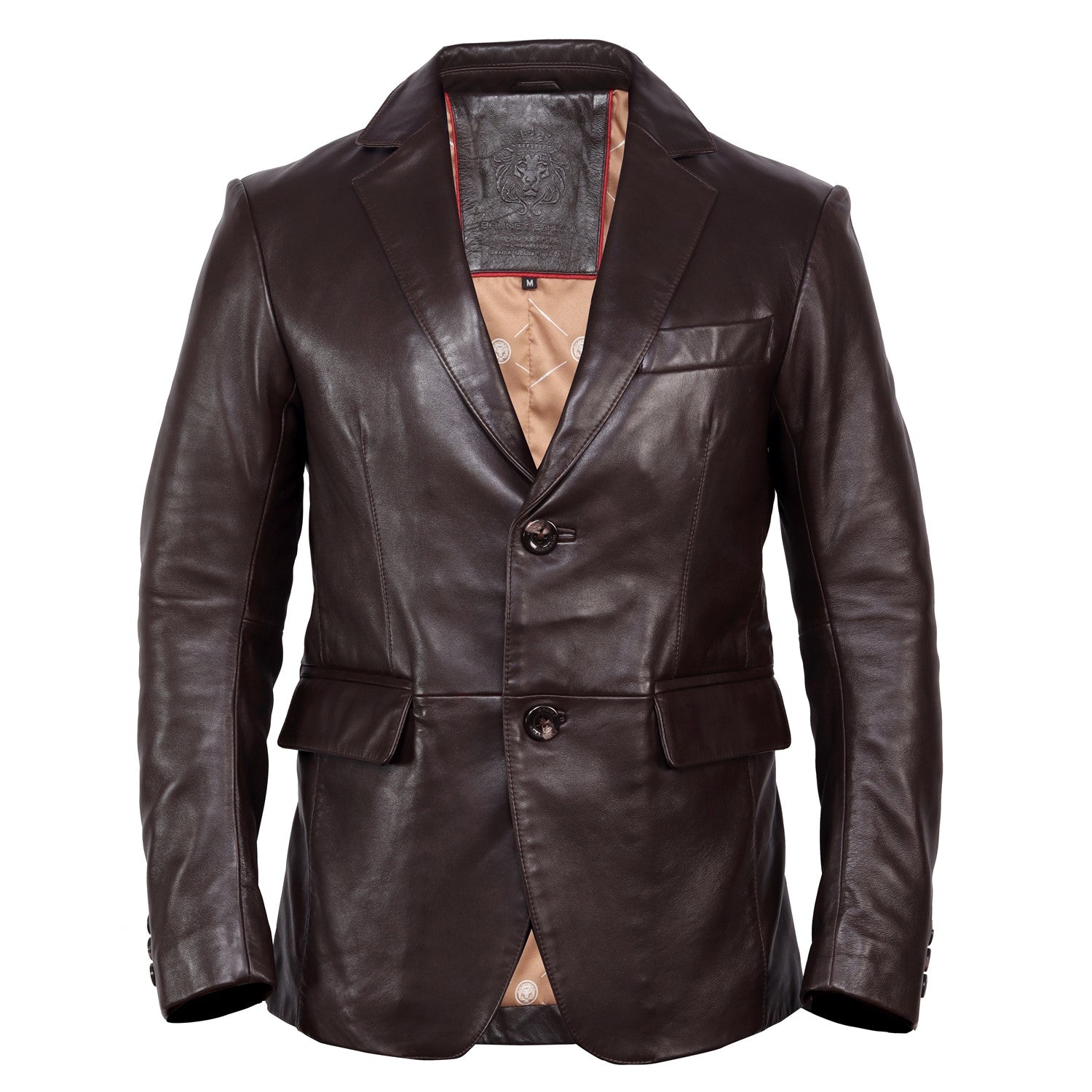 Men’s Luxury Brown Leather Formal Blazer