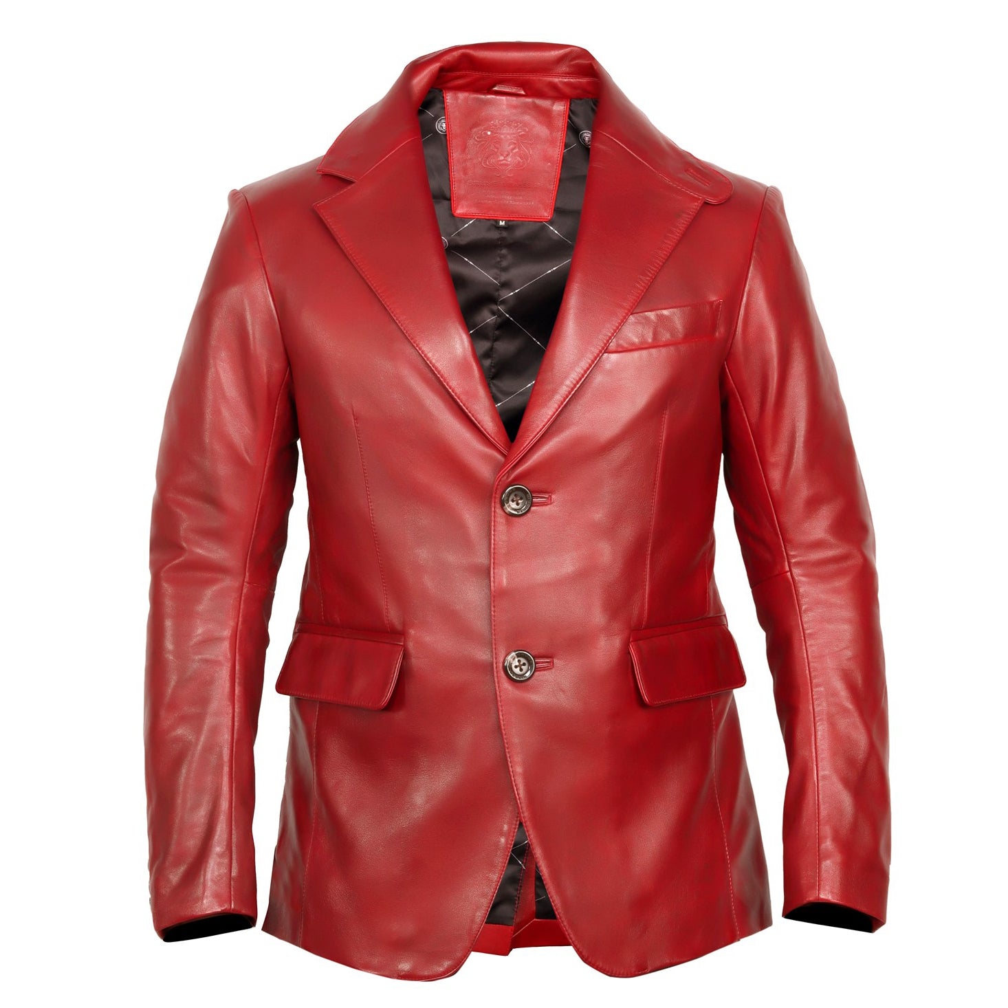 Men’s Luxury Wine Leather Blazer