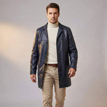 Blue Waxy Cotton Field Jacket