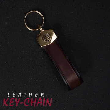 Classic Brown Leather Keychain